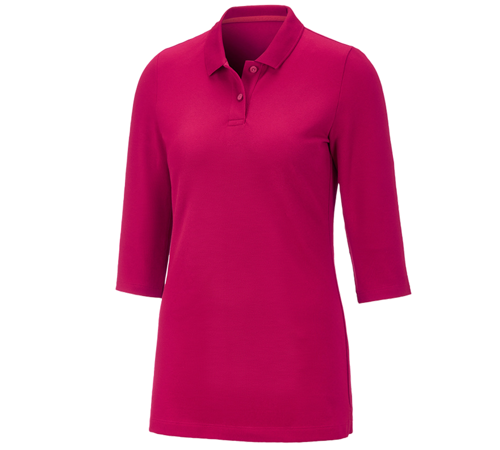 Plumbers / Installers: e.s. Pique-Polo 3/4-sleeve cotton stretch, ladies' + berry