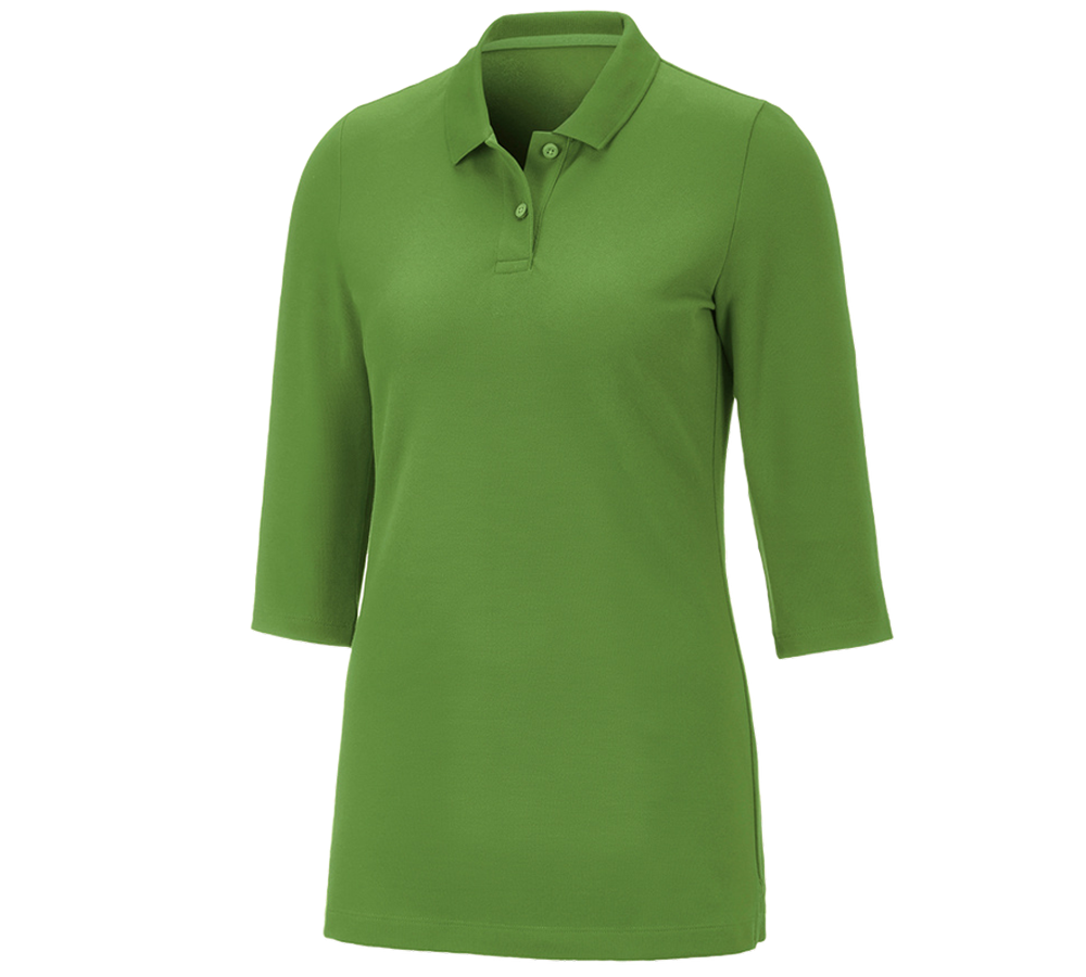 Gardening / Forestry / Farming: e.s. Pique-Polo 3/4-sleeve cotton stretch, ladies' + seagreen