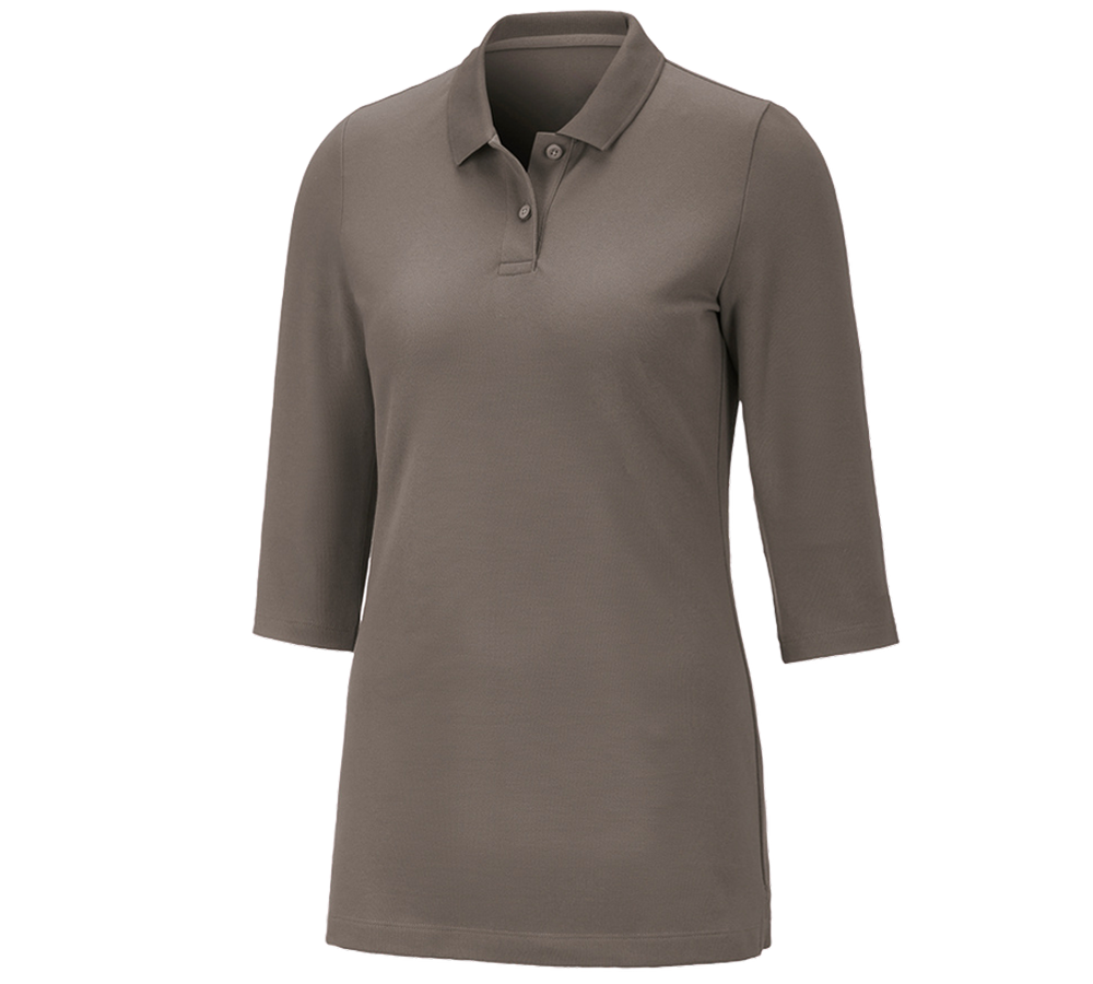 Plumbers / Installers: e.s. Pique-Polo 3/4-sleeve cotton stretch, ladies' + stone