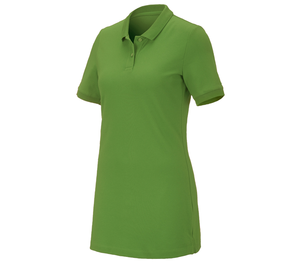 Shirts, Pullover & more: e.s. Pique-Polo cotton stretch, ladies', long fit + seagreen