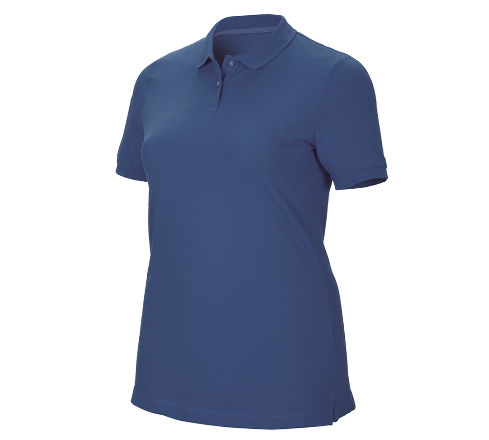 Plumbers / Installers: e.s. Pique-Polo cotton stretch, ladies', plus fit + cobalt