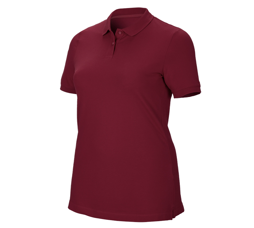 Shirts, Pullover & more: e.s. Pique-Polo cotton stretch, ladies', plus fit + bordeaux