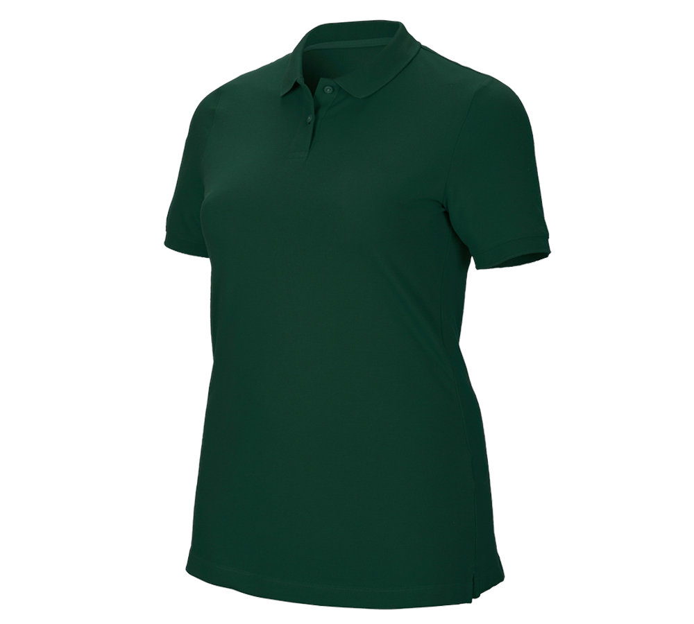Plumbers / Installers: e.s. Pique-Polo cotton stretch, ladies', plus fit + green