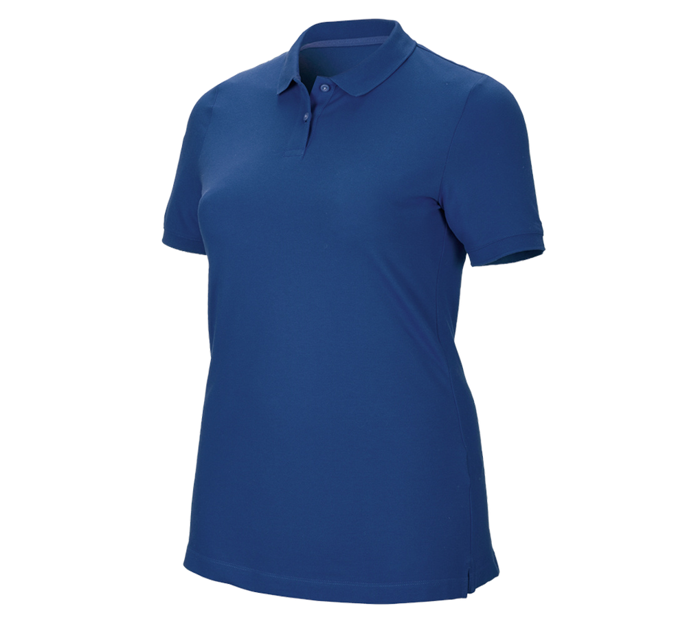 Shirts, Pullover & more: e.s. Pique-Polo cotton stretch, ladies', plus fit + alkaliblue