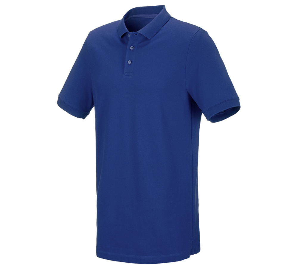 Shirts, Pullover & more: e.s. Piqué-Polo cotton stretch, long fit + royal