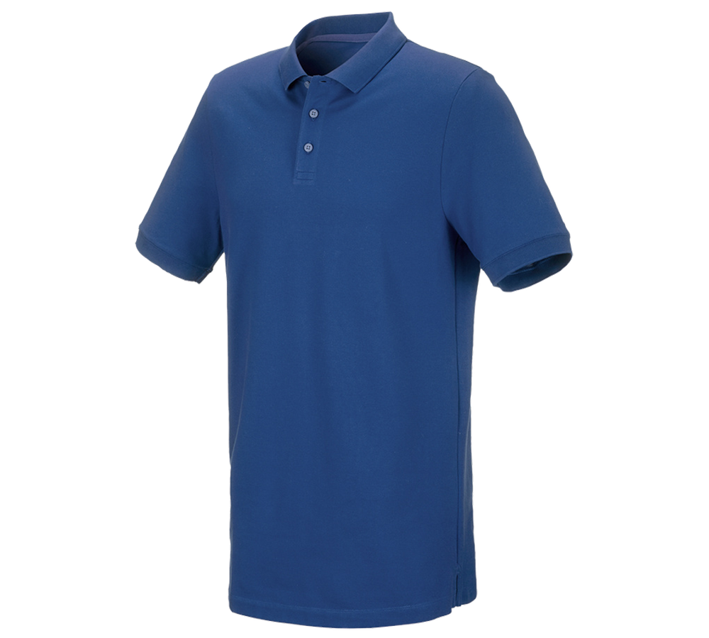 Shirts, Pullover & more: e.s. Piqué-Polo cotton stretch, long fit + alkaliblue
