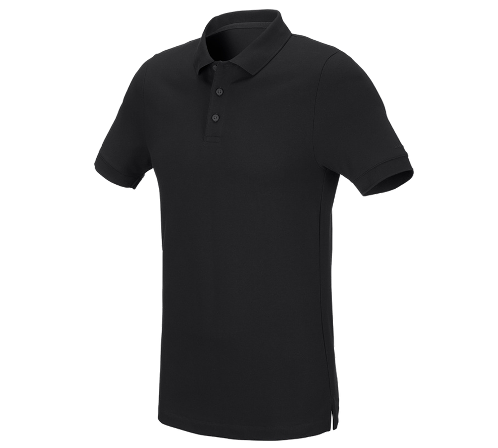 Plumbers / Installers: e.s. Pique-Polo cotton stretch, slim fit + black