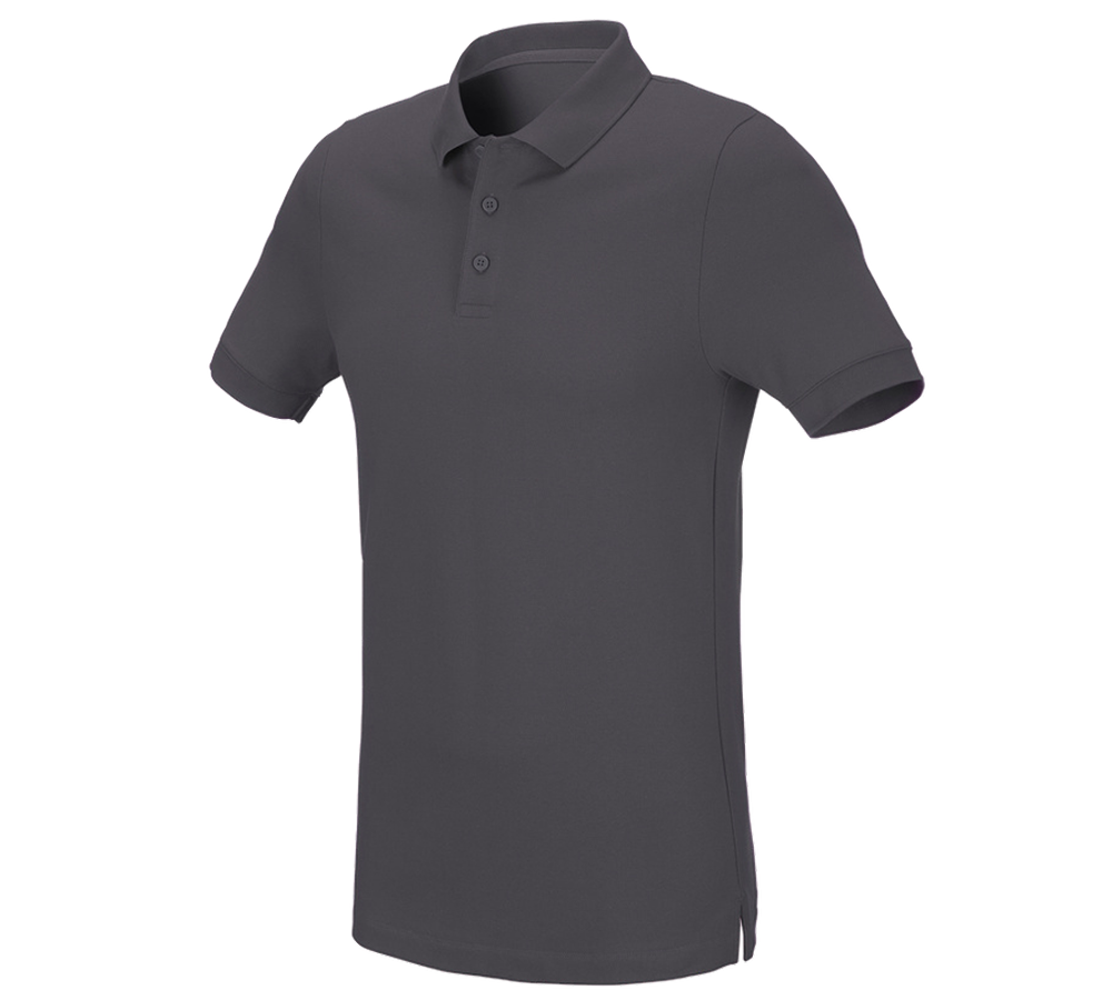 Plumbers / Installers: e.s. Pique-Polo cotton stretch, slim fit + anthracite