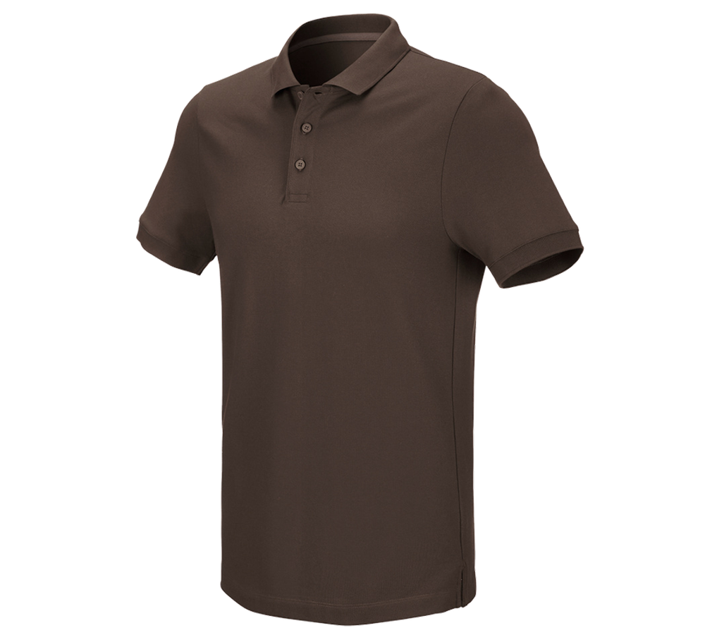 Plumbers / Installers: e.s. Pique-Polo cotton stretch + chestnut