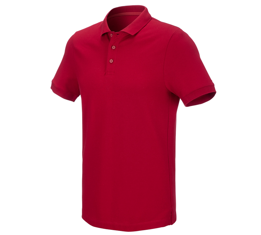 Gardening / Forestry / Farming: e.s. Pique-Polo cotton stretch + fiery red