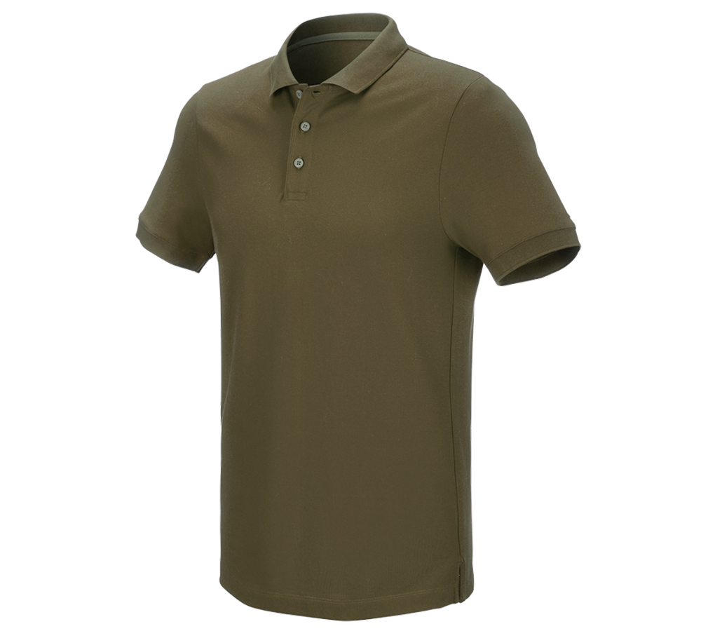 Plumbers / Installers: e.s. Pique-Polo cotton stretch + mudgreen