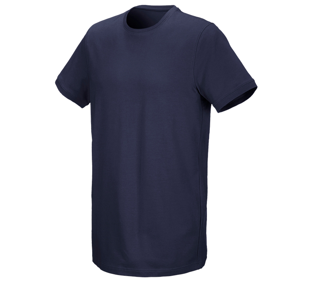 Gardening / Forestry / Farming: e.s. T-shirt cotton stretch, long fit + navy