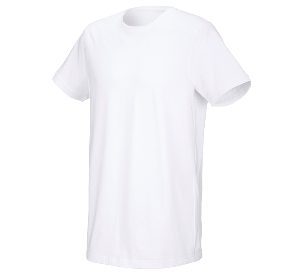Överdelar: e.s. T-shirt cotton stretch, long fit + vit