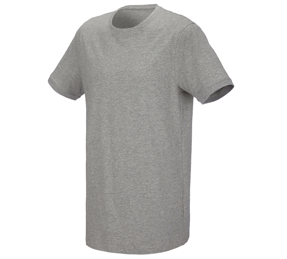 Snickare: e.s. T-shirt cotton stretch, long fit + gråmelerad