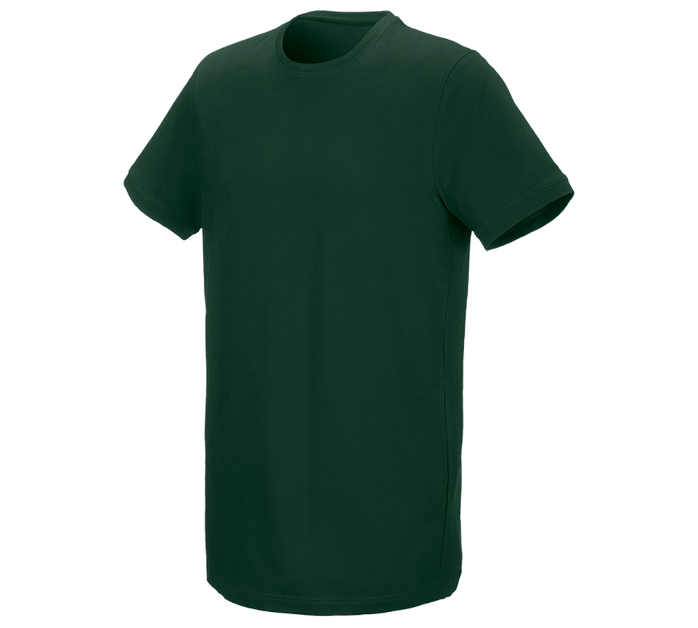 Överdelar: e.s. T-shirt cotton stretch, long fit + grön