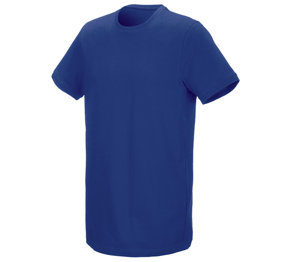 Överdelar: e.s. T-shirt cotton stretch, long fit + kornblå