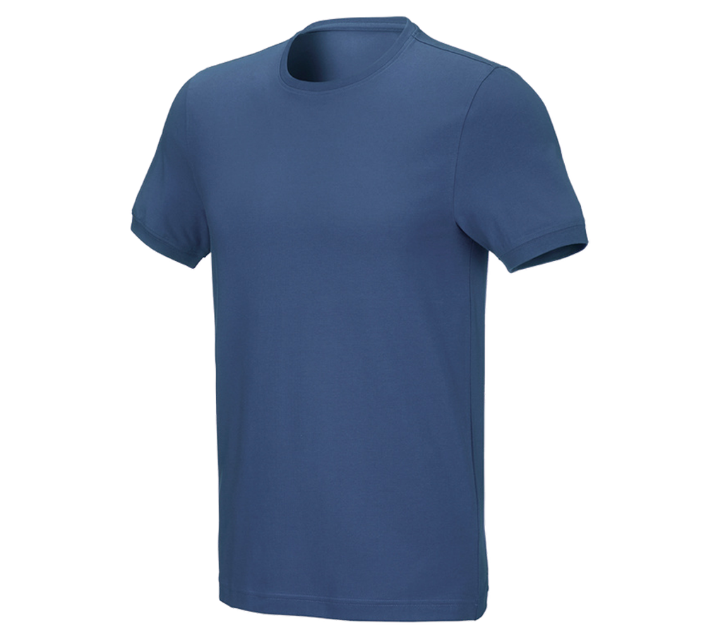 Överdelar: e.s. T-shirt cotton stretch, slim fit + kobolt