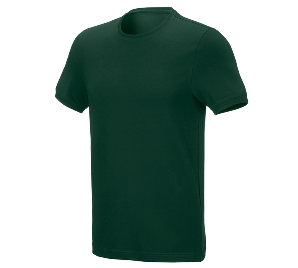 Teman: e.s. T-shirt cotton stretch, slim fit + grön