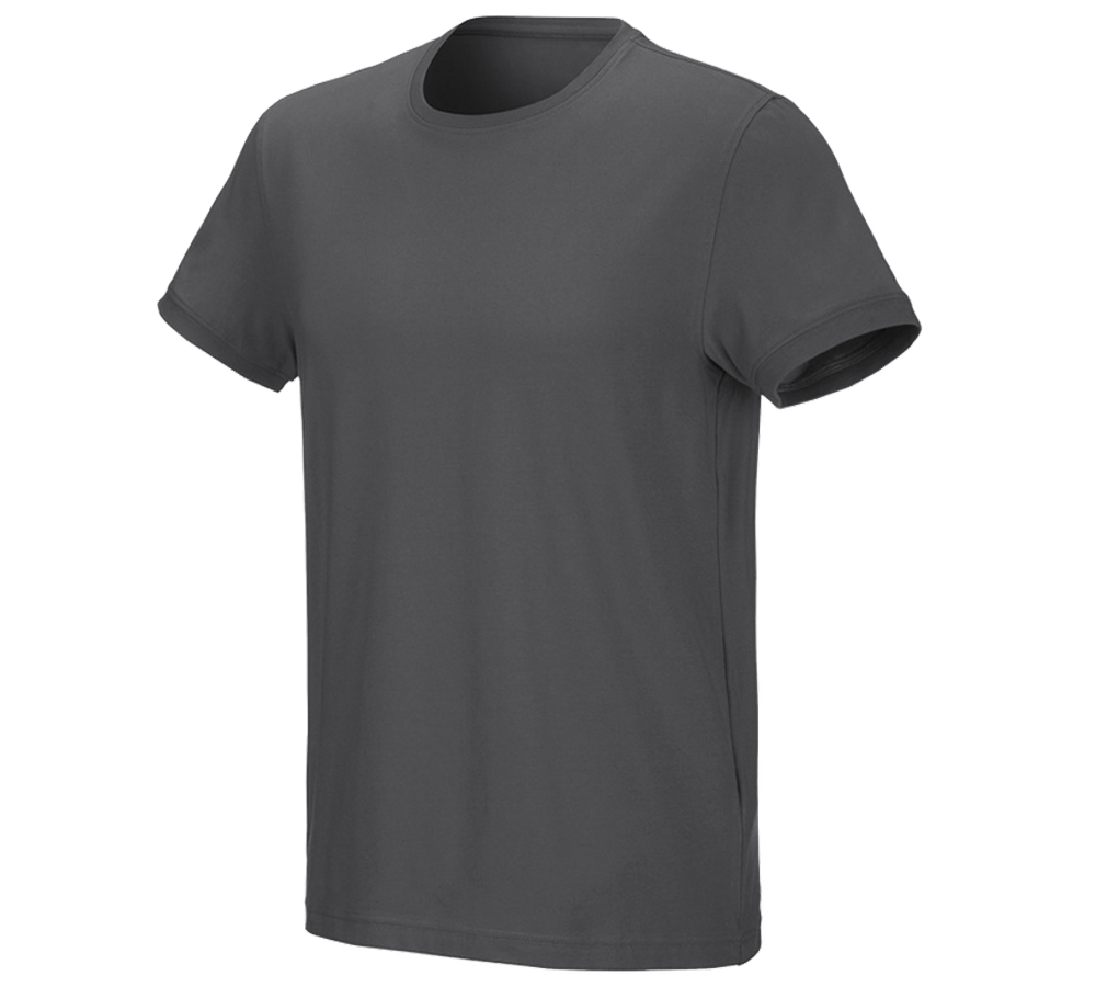 Överdelar: e.s. T-shirt cotton stretch + antracit