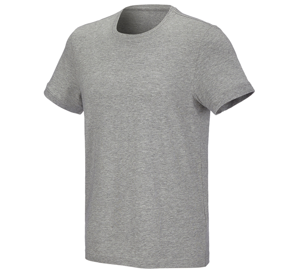 Gardening / Forestry / Farming: e.s. T-shirt cotton stretch + grey melange