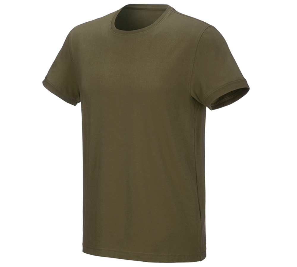 Överdelar: e.s. T-shirt cotton stretch + slamgrön