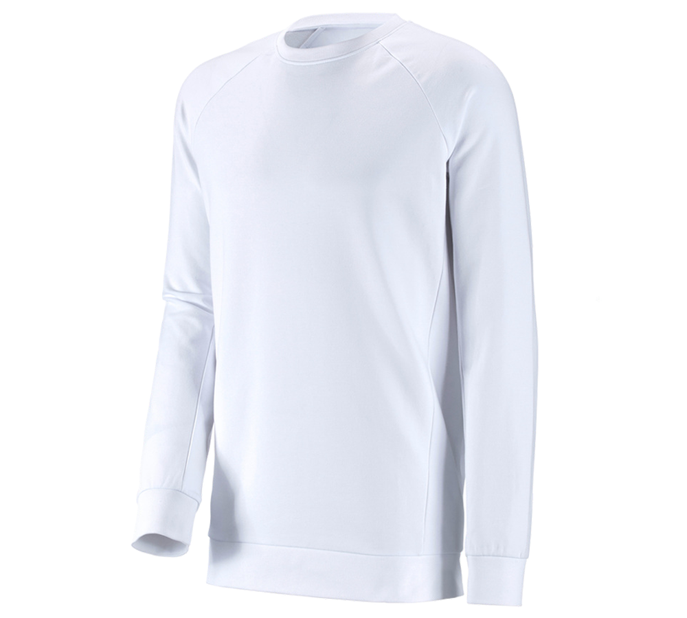 Överdelar: e.s. Sweatshirt cotton stretch, long fit + vit