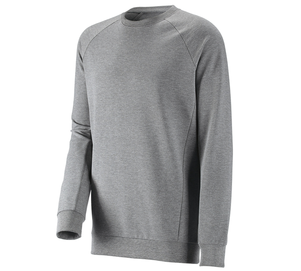 Överdelar: e.s. Sweatshirt cotton stretch, long fit + gråmelerad