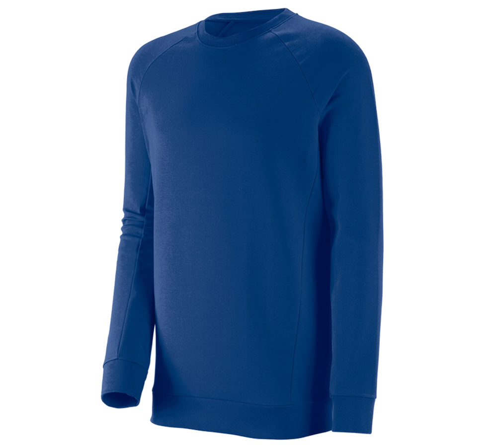 Teman: e.s. Sweatshirt cotton stretch, long fit + kornblå