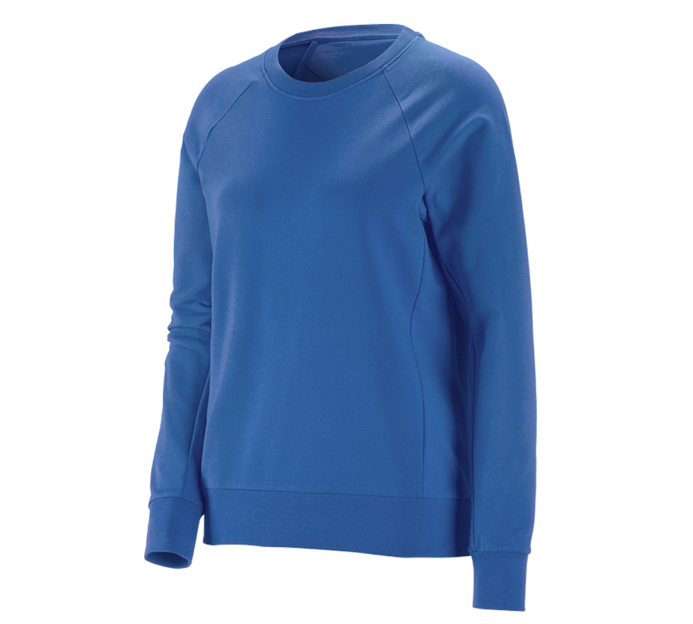 Överdelar: e.s. Sweatshirt cotton stretch, dam + gentianablå