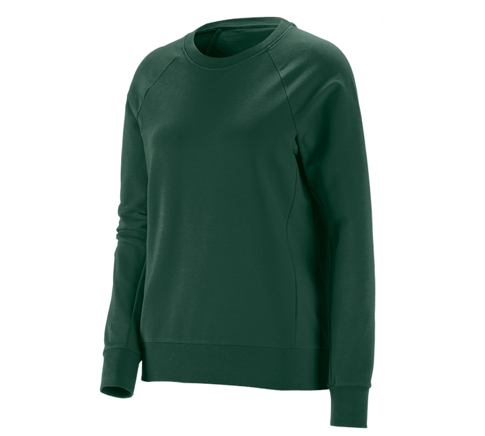 Teman: e.s. Sweatshirt cotton stretch, dam + grön