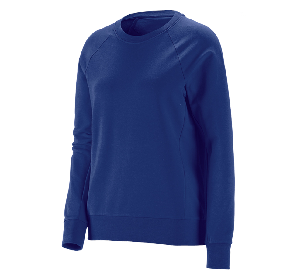 Överdelar: e.s. Sweatshirt cotton stretch, dam + kornblå