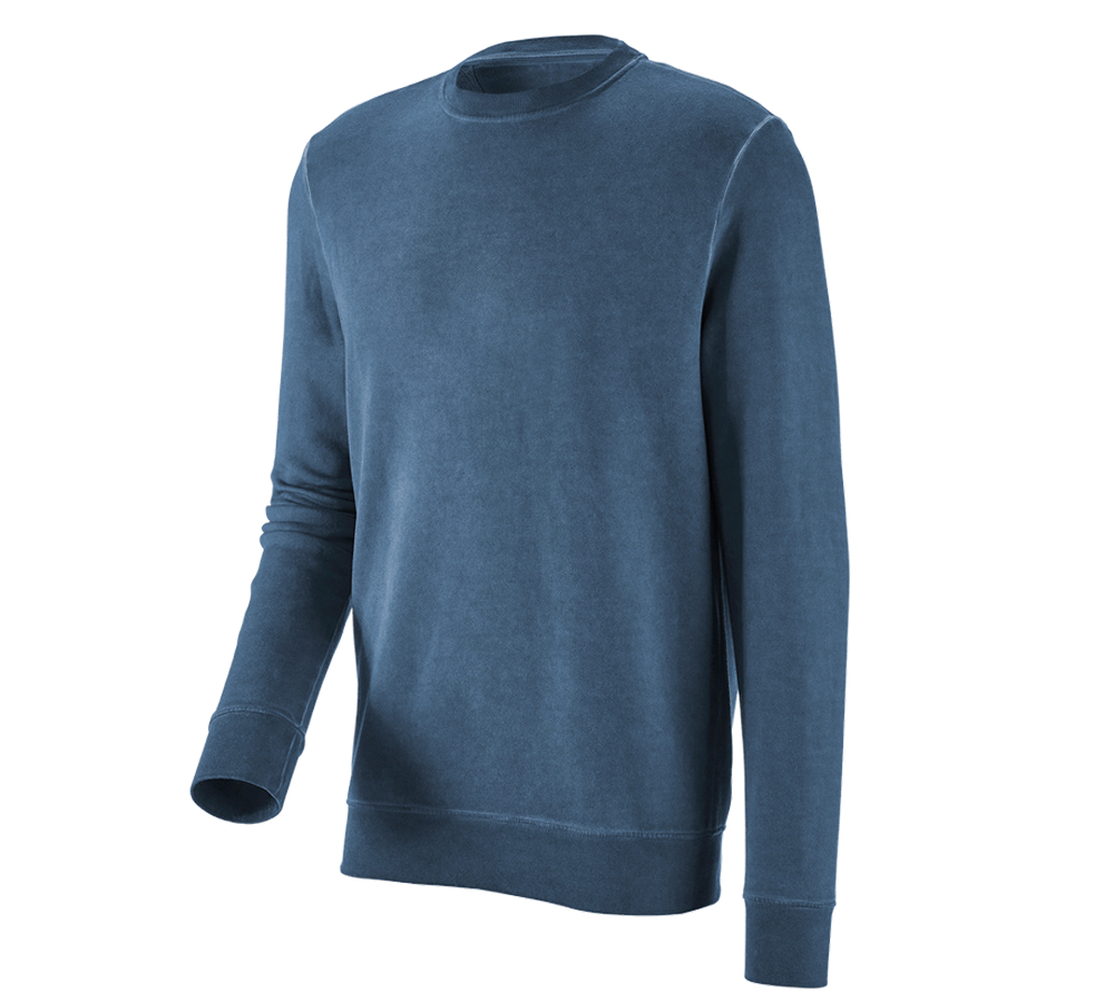 Överdelar: e.s. Sweatshirt vintage poly cotton + antikblå vintage