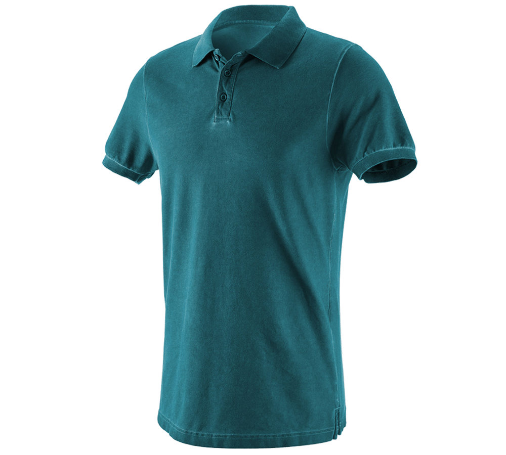 Överdelar: e.s. Polo-Shirt vintage cotton stretch + mörk cyan vintage