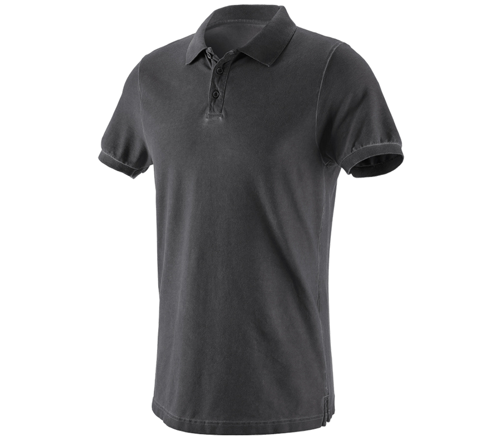 Överdelar: e.s. Polo-Shirt vintage cotton stretch + oxidsvart vintage