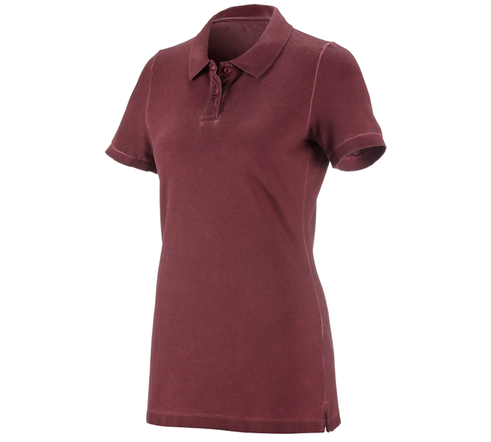 Överdelar: e.s. Polo-Shirt vintage cotton stretch, dam + rubin vintage