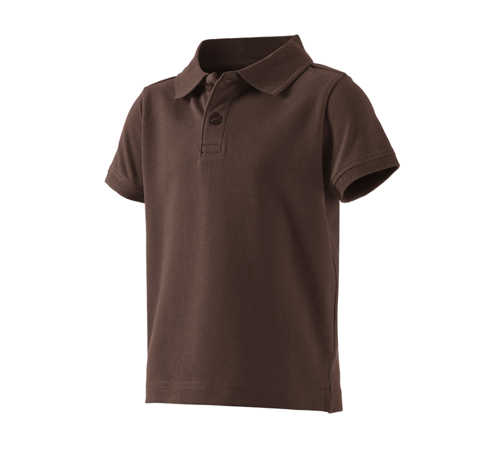 Överdelar: e.s. Polo-Shirt cotton stretch, barn + kastanj