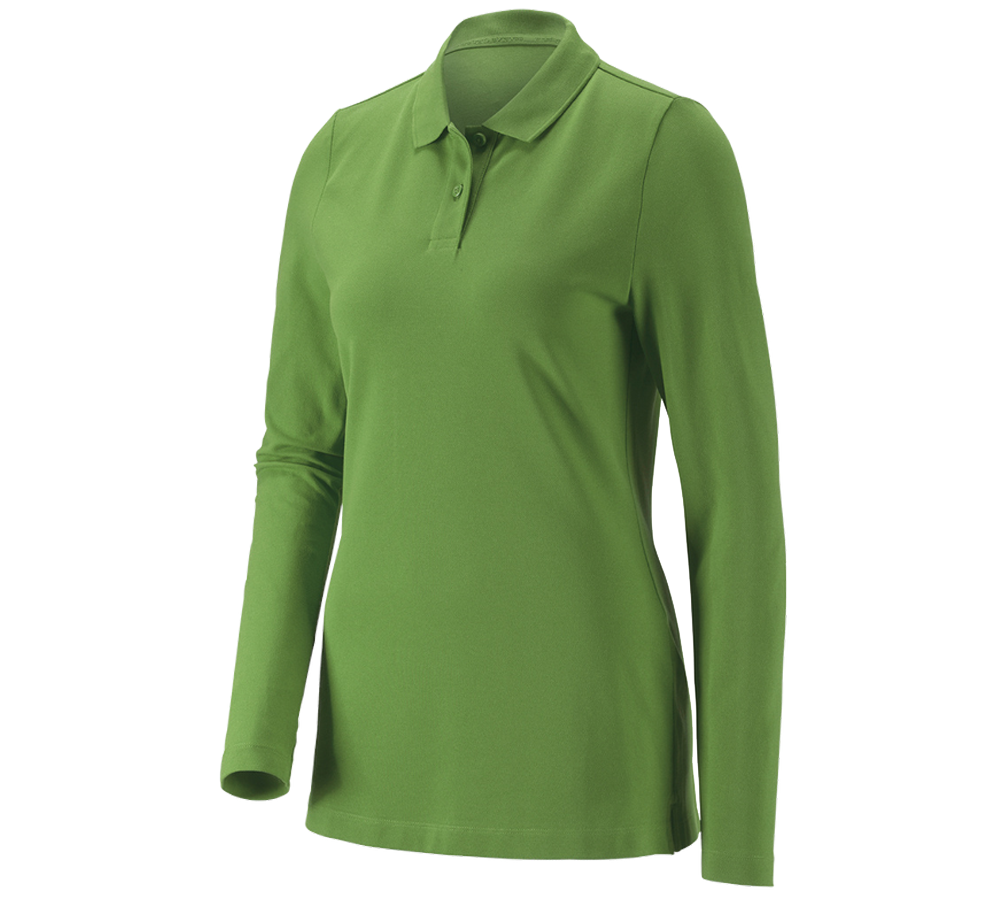 Shirts, Pullover & more: e.s. Pique-Polo longsleeve cotton stretch,ladies' + seagreen