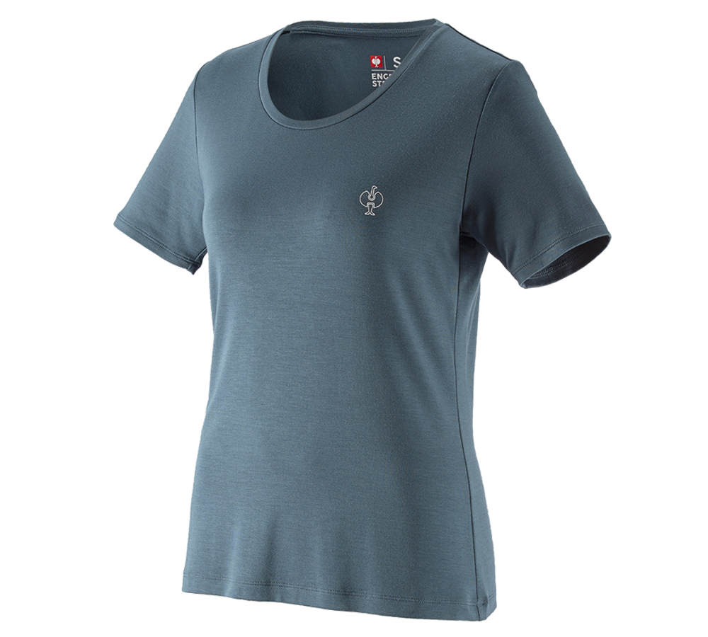Överdelar: Modal-shirt e.s. ventura vintage, dam + järnblå