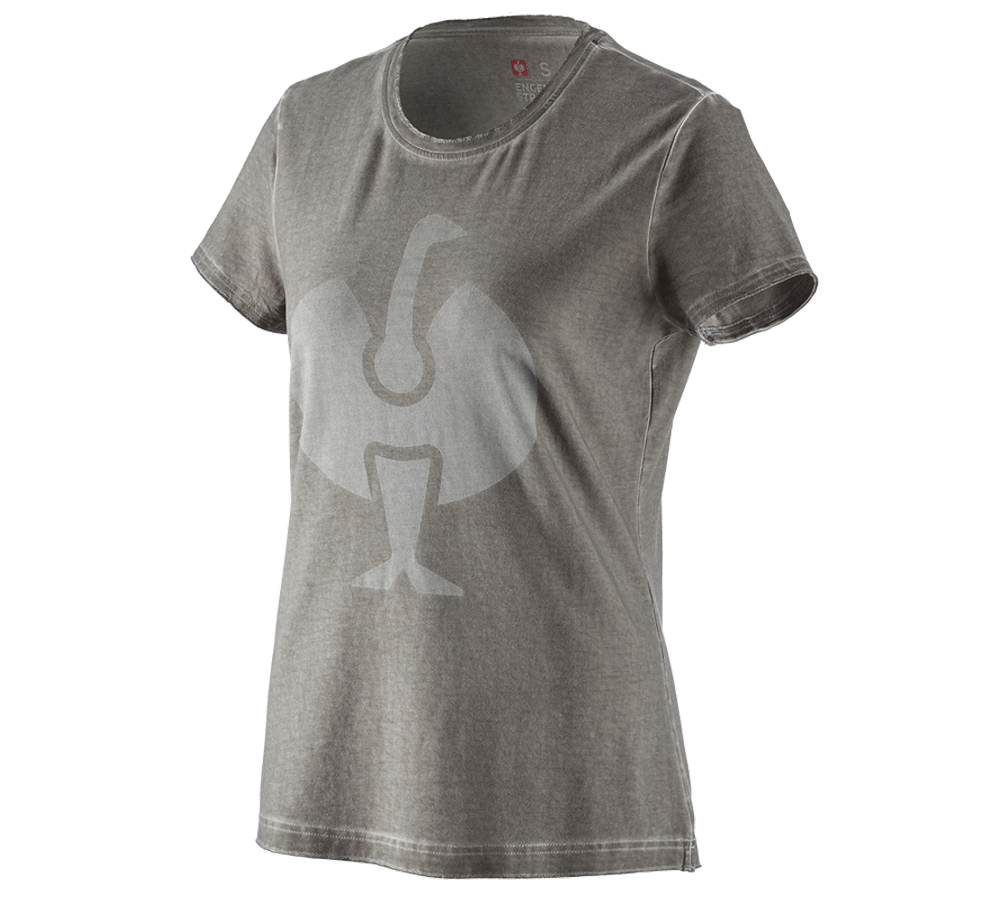 Överdelar: T-Shirt e.s.motion ten ostrich, dam + granit vintage
