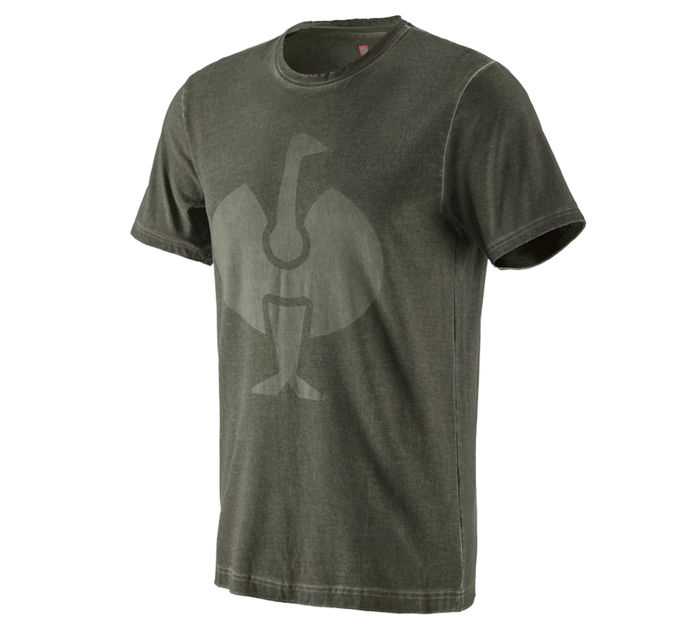 Överdelar: T-Shirt e.s.motion ten ostrich + camouflage grön vintage