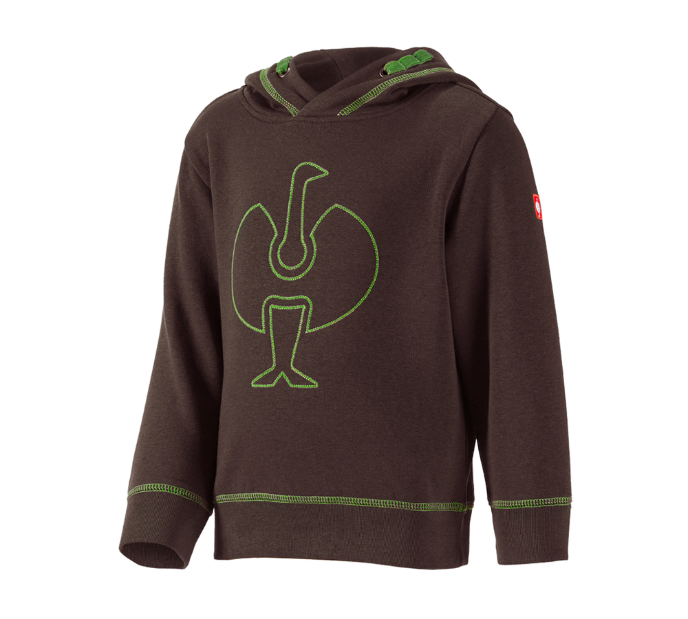 Överdelar: Hoody-Sweatshirt e.s.motion 2020, barn + kastanj/sjögrön