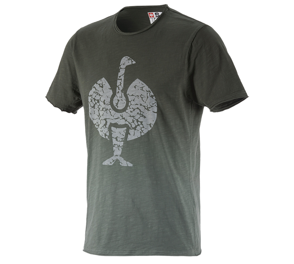 Överdelar: e.s. T-Shirt workwear ostrich + kamouflagegrön vintage