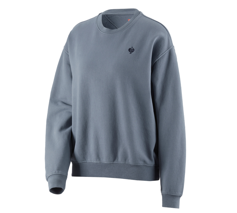 Överdelar: Oversize sweatshirt e.s.motion ten, dam + rökblå vintage