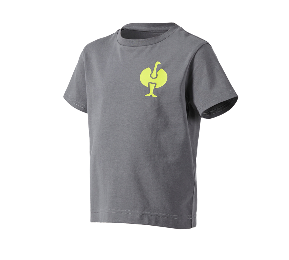Teman: T-Shirt e.s.trail, barn + basaltgrå/acidgul