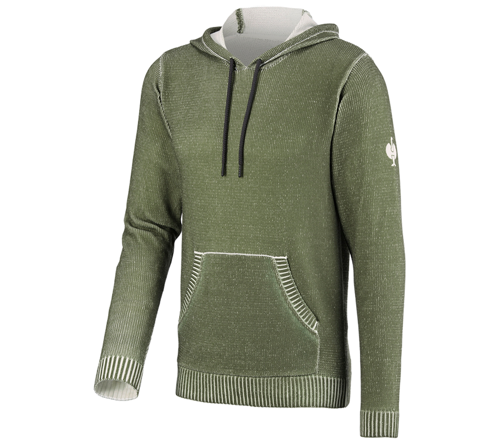 Topics: Knitted hoody e.s.iconic + mountaingreen