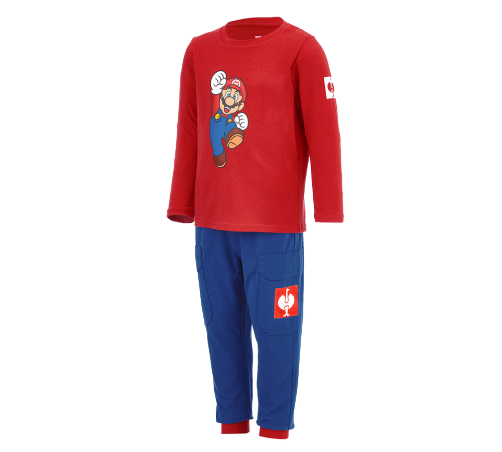 Samarbeten: Super Mario pyjamasset baby + alkaliblå/strauss röd