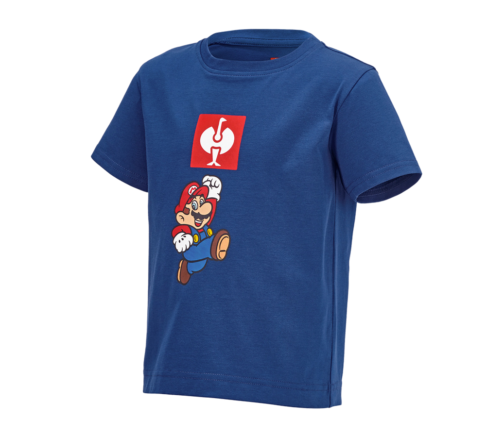 Överdelar: Super Mario T-shirt, barn + alkaliblå