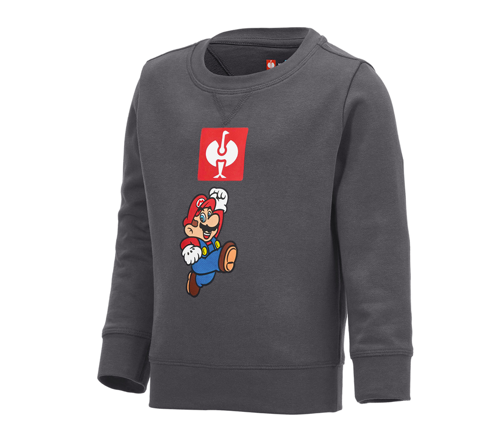 Överdelar: Super Mario sweatshirt, barn + antracit