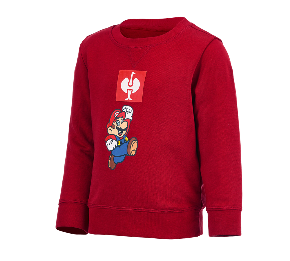 Överdelar: Super Mario sweatshirt, barn + eldröd