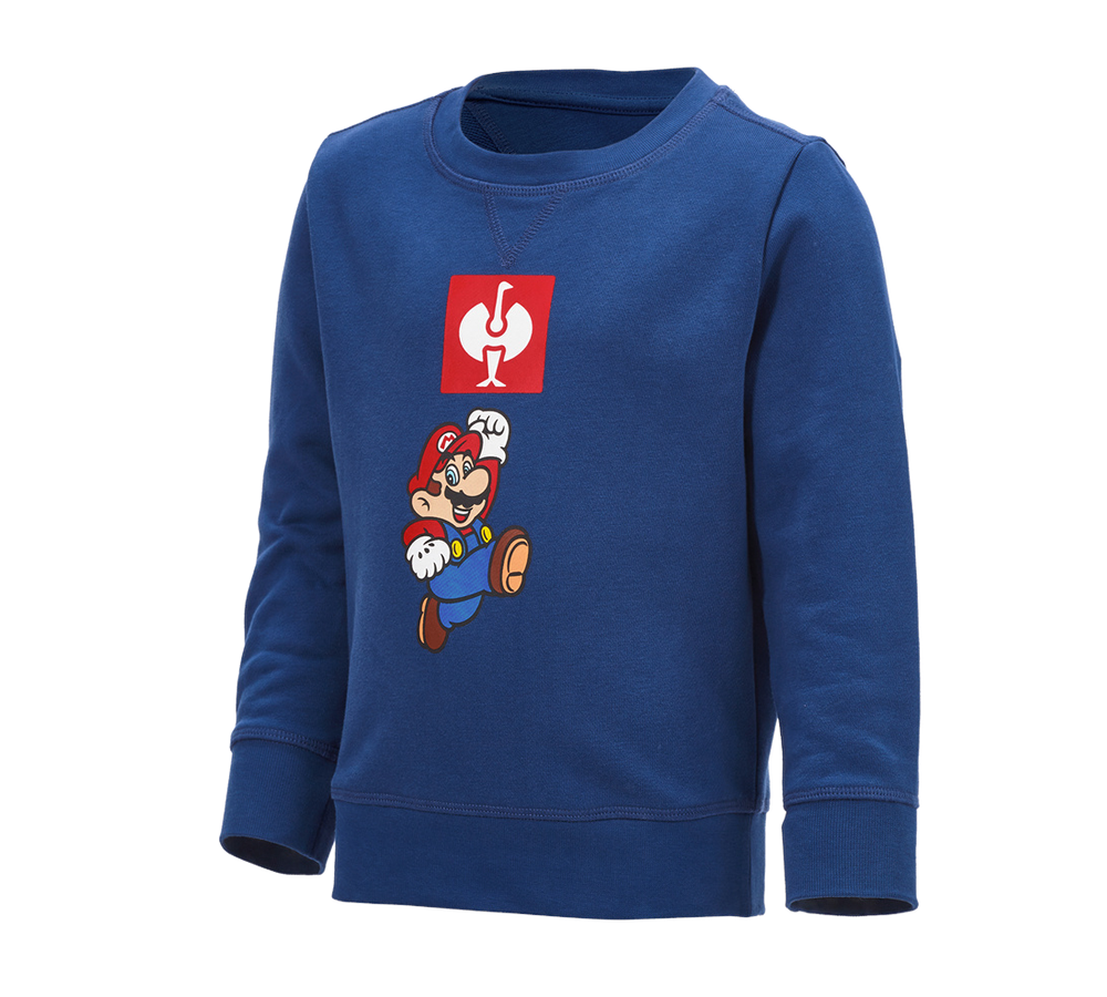 Överdelar: Super Mario sweatshirt, barn + alkaliblå